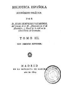 Biblioteca española económico-política. Tomo III