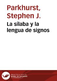 La sílaba y la lengua de signos