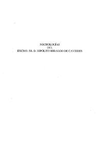 Necrologías del Excmo. Sr. D. Hipólito Hidalgo de Caviedes
