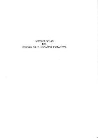 Necrologías del Excmo. Sr. D. Nicanor Zabaleta