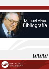 Manuel Alvar. Bibliografía