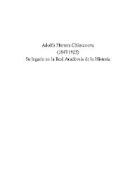 Adolfo Herrera Chiesanova (1847-1925) : Su legado en la Real Academia de la Historia