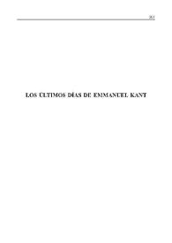 Los últimos días de Emmanuel Kant [Fragmento]