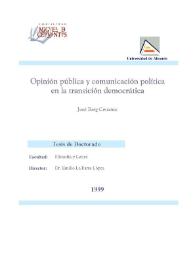 Opinión pública y comunicación política en la transición democrática