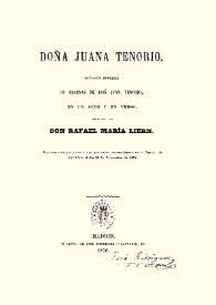 Doña Juana Tenorio : imitación burlesca de escenas de Don Juan Tenorio, en un acto y en verso