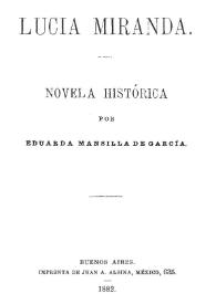 Lucía Miranda : novela histórica