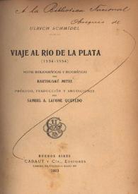 Viaje al Río de la Plata : (1534-1554)
