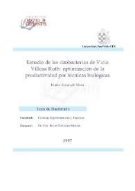 Estudio de las rizobacterias de Vicia Villosa Roth: optimización de la productividad por técnicas biológicas
