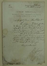 [Carta de Simón Bolívar Jefe Supremo de la República, Capitán-General de los Ejércitos de Venezuela y Nueva-Granada, etc. ... al Sr. General de División Manuel Cedeño, en el Cuartel-General de El Rastro a 21 de abril de 1818]