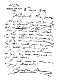 [Carta de Miguel de Unamuno a Benito Pérez Galdós, 16 de noviembre de 1902]