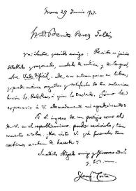 [Carta de Joaquín Costa a Benito Pérez Galdós, Graus, 29 de junio de 1907]