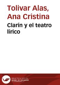 Clarín y el teatro lírico