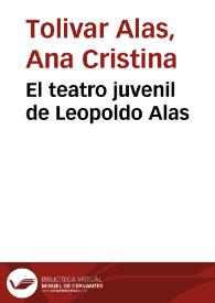 El teatro juvenil de Leopoldo Alas