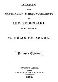 Diario de la navegación y reconocimiento del río Tebicuarí