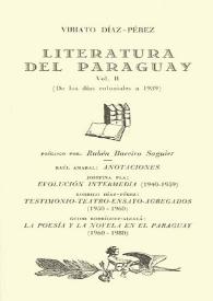 Literatura del Paraguay. Vol. 2 (De los días coloniales a 1939)