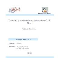 Derecho y razonamiento práctico en C.S. Nino