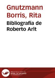 Bibliografía de Roberto Arlt