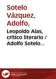 Leopoldo Alas, crítico literario