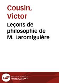 Leçons de philosophie de M. Laromiguière