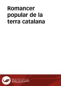Romancer popular de la terra catalana