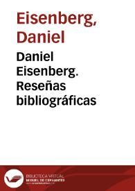 Daniel Eisenberg. Reseñas bibliográficas