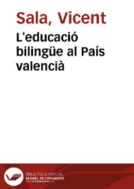 L'educació bilingüe al País valencià
