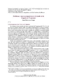 Problemas y nuevas perspectivas en el estudio de la Hispania de Vespasiano