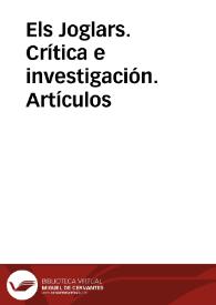Els Joglars. Crítica e investigación. Artículos