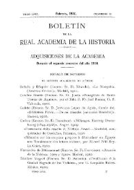 Adquisiciones de la Academia durante el segundo semestre del año 1910