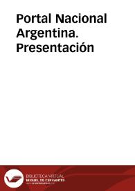 Portal Nacional Argentina. Presentación