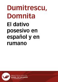 El dativo posesivo en español y en rumano