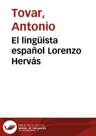 El lingüista español Lorenzo Hervás