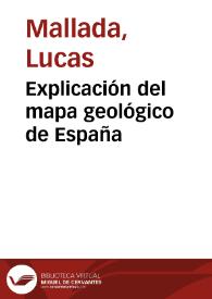 Memorias de la Comisión del Mapa Geológico de España. Explicación del mapa geológico de España. Tomo 1