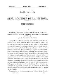 Memoria y resumen de algunas noticias, antiguas relativas a la actual villa de la Puebla de Cazalla (Sevilla) por D. Juan Moreno de Guerra