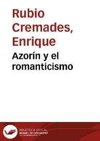 Azorín y el romanticismo