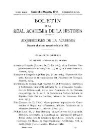 Adquisiciones de la Academia durante el primer semestre del año 1913