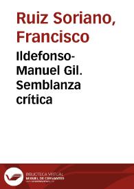 Ildefonso-Manuel Gil. Semblanza crítica