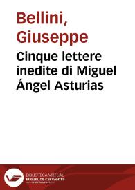 Cinque lettere inedite di Miguel Ángel Asturias