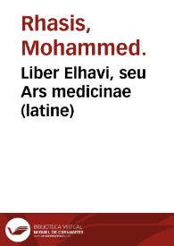 Liber Elhavi, seu Ars medicinae (latine)