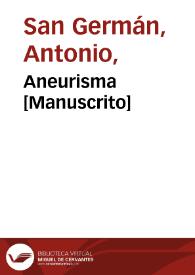 Aneurisma  [Manuscrito]