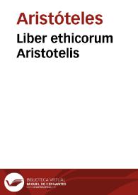Liber ethicorum Aristotelis