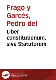 Liber constitutionum, sive Statutorum