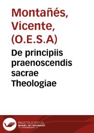 De principiis praenoscendis sacrae Theologiae