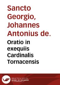 Oratio in exequiis Cardinalis Tornacensis