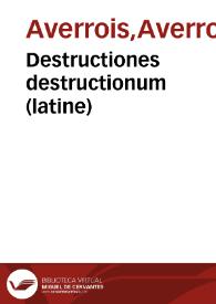 Destructiones destructionum (latine)