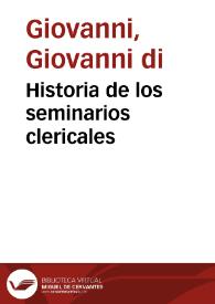 Historia de los seminarios clericales