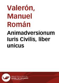 Animadversionum Iuris Civilis, liber unicus