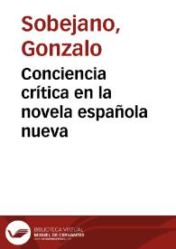 Conciencia crítica en la novela española nueva