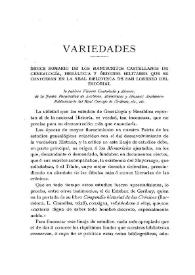 Índice sumario de los manuscritos castellanos de Genealogía, Heráldica y Órdenes militares que se custodian en la Real Biblioteca de San Lorenzo del Escorial