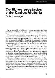 De libros prestados y de Carlos Victoria
